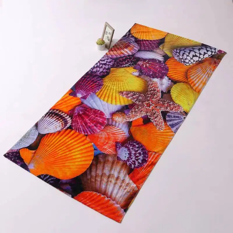 Custom Digital Reactive Printed Cotton  Velour Beach Towel  for Sports  Concerts