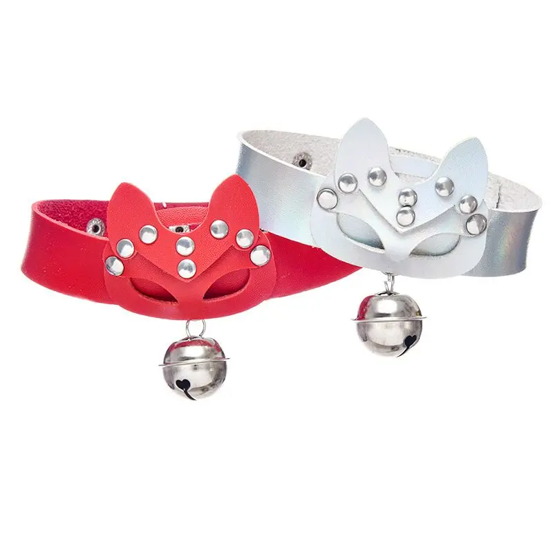 adjustable  Pokonyan  leather punk PU necklace goth choker gothic jewelry for women girls cosplayer