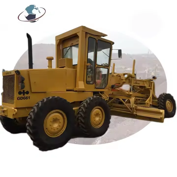 Used Grader Komatsu made GD661, Second-hand Motor Grader Komatsu GD661A-1 with low price  GD611 GD305