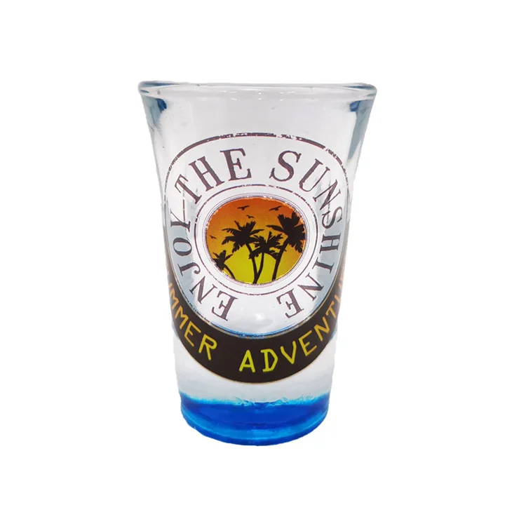 Factory wholesale souvenir shot glasses customized logo whiskey glass