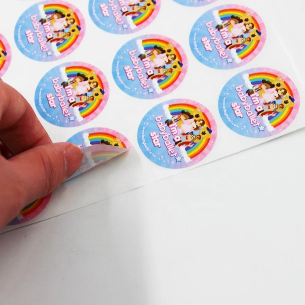 Cartoon Stickers for Children Round Labels Stickers in Sheets Waterproof Labels