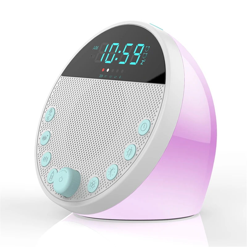 Dual Alarms Snooze LED Clock with white noise machine and blue tooth speaker support Sleep lamp CS8