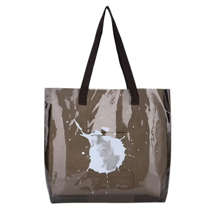 Custom Logo Rainbow Transparent Laser Tote Bag Waterproof PVC Ladies Tote Bag Shopping Bag