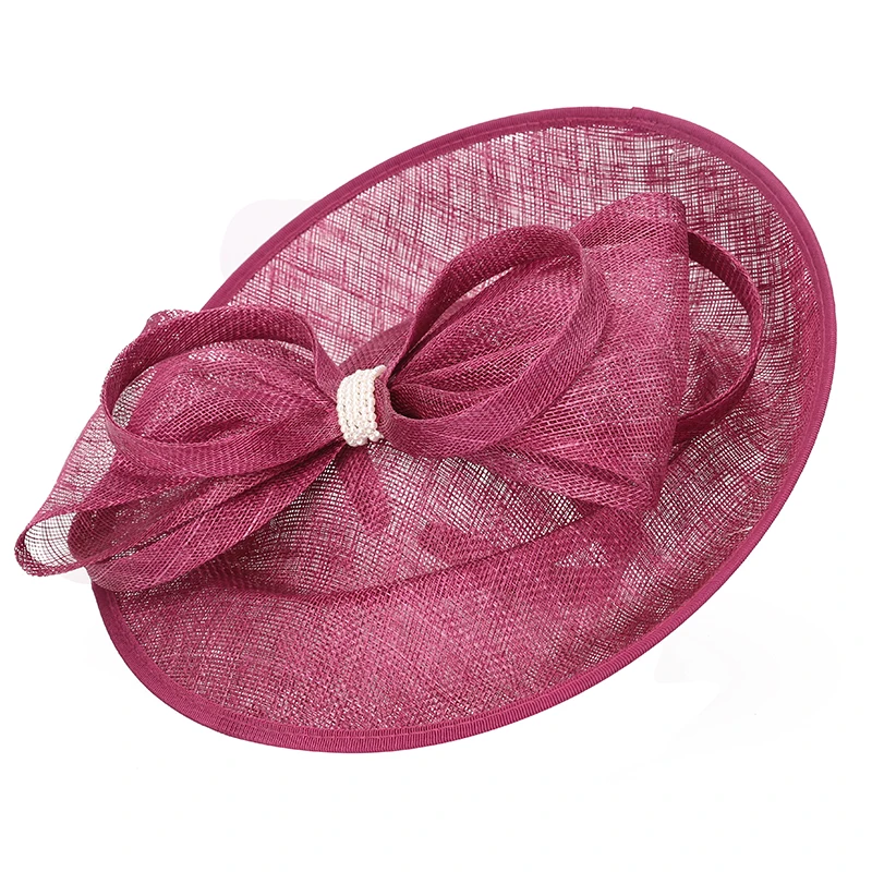 2022 women cocktail tea party wedding feather church large brim hats fascinator hat bases (1600510772220)