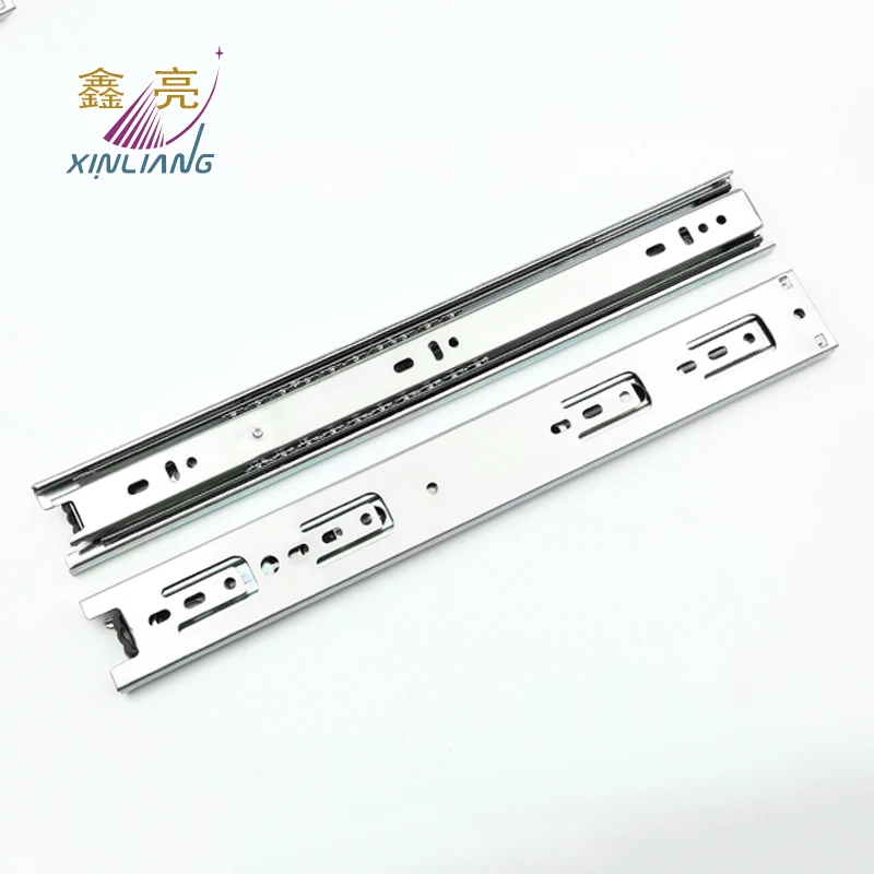 
45mm Full extension 3 fold furniture hardware ball bearing drawer slides for kitchen cabinet 
