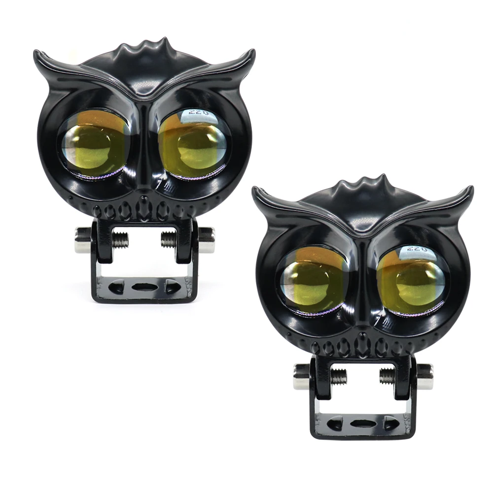 Owl Design Dual Color Led Fog Lamp Driving Lights Headlight Spot Work Lights Motorcycle Head Led Light
