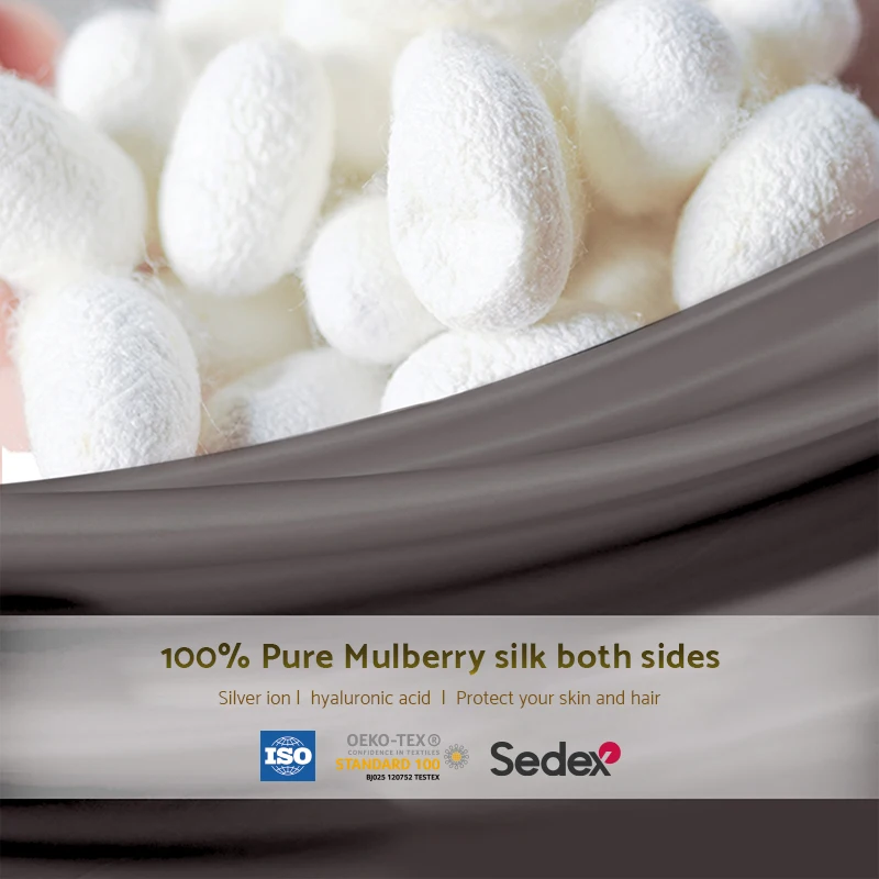 wholesale Luxury 19mm 100% silk pillowcase customized silk pillow cover pure mulberry silk pillow case set