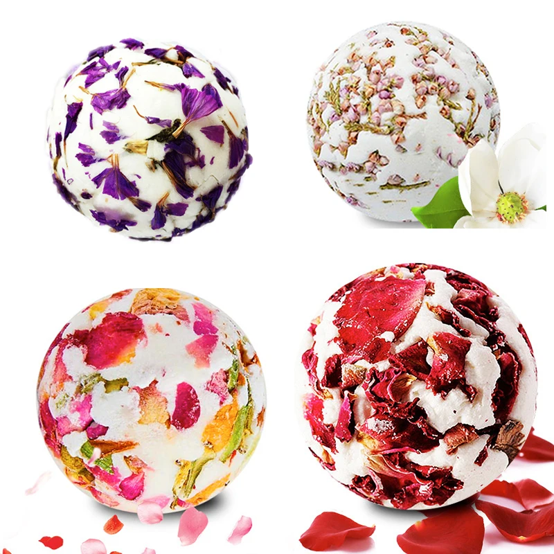 2021Hot Sale Skin Care Bulk Natural Ingredient Colorful Salts Ball SPA Moisturizing Kids Fizzy Bath Bomb Set