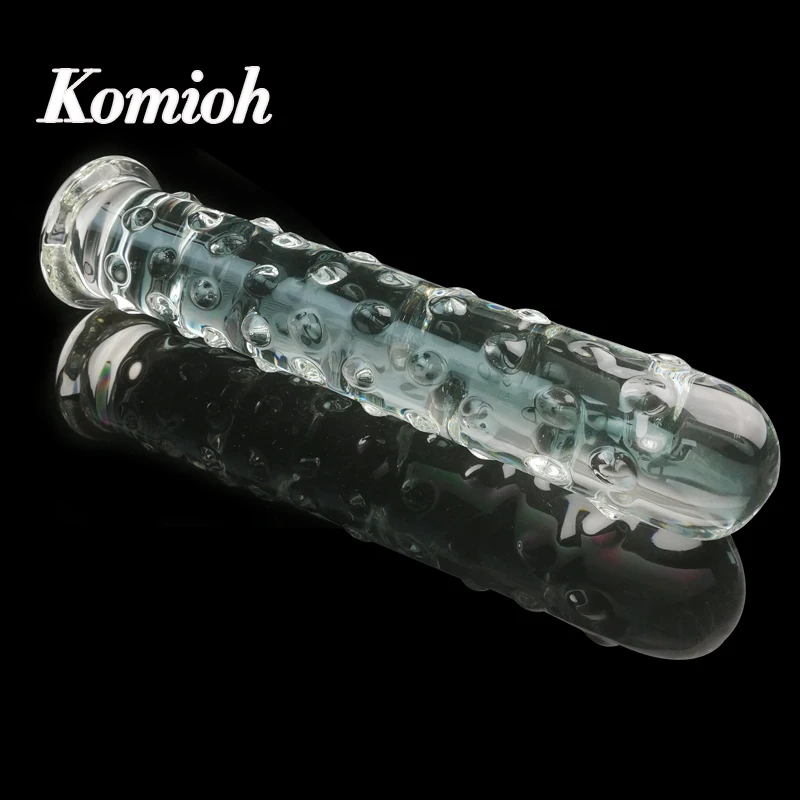 Komioh custom 25cm 10 inche women sex toys big head long thick horse monster crystal clear giant penis shaped glass huge dildo