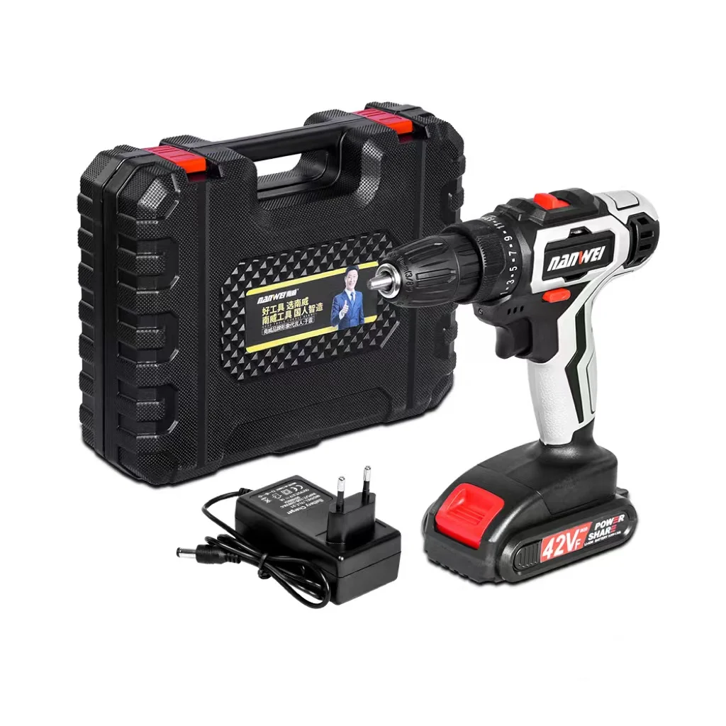 NANWEI 21V Lithium Battery Electric Drill One Stop Tools Industrial With Dewalts Set Power Cordless Impact