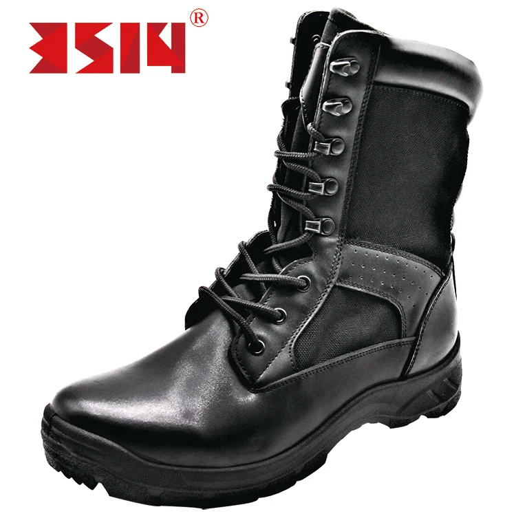 Black army leather delta military boots for men in military