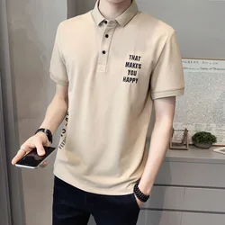Manufacturers Spandex/Polyester Letters Short Sleeve Soft And Comfortable Sports Polo Shirts For Men