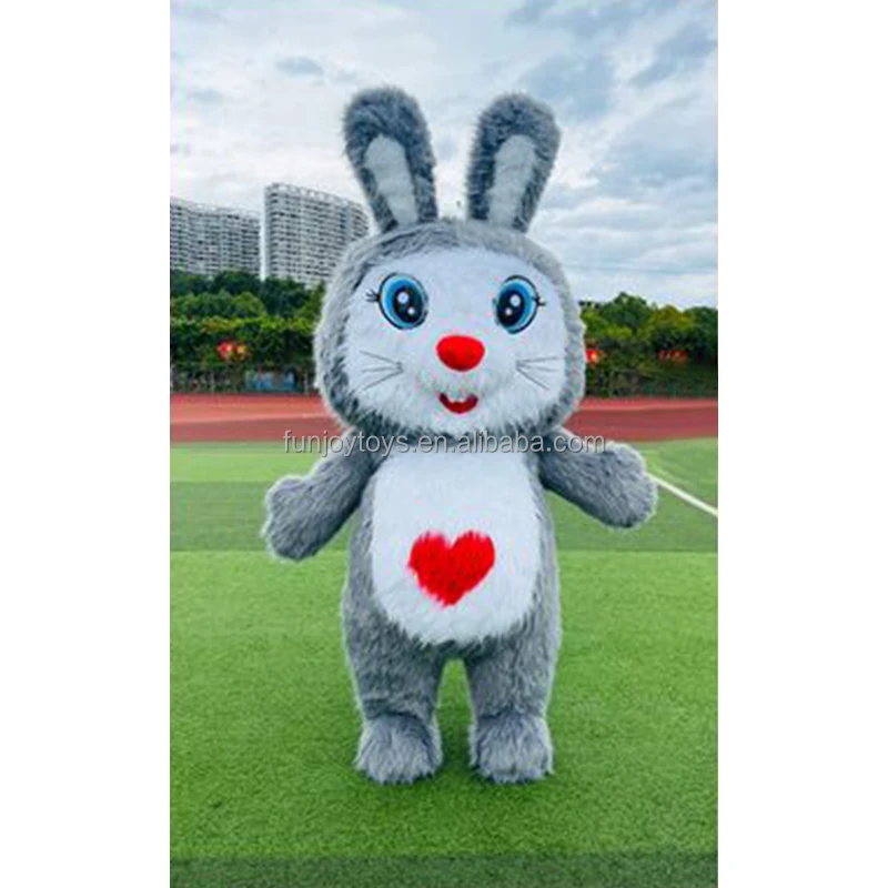 Air Inflatable Rabbit Mascot Furry Bunny Mascot Costume Adult Halloween Cosplay Costumes