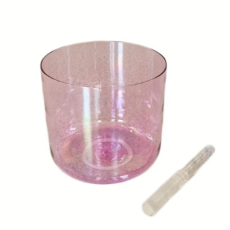 Alchemy Cosmic Light Chakra Meditation C D E F G A B Note Pink Clear Crystal Singing Bowl