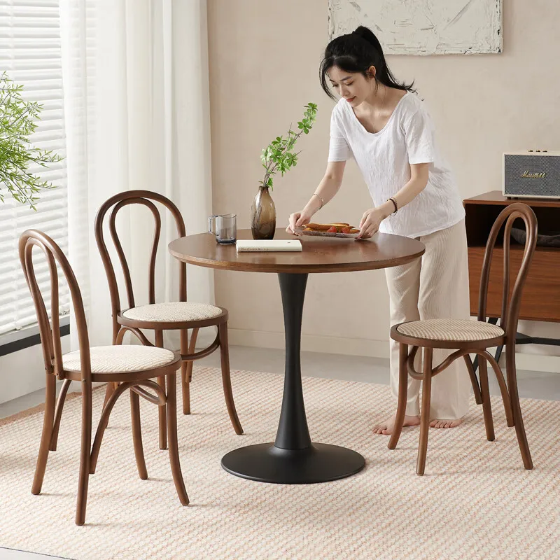 Coffee Table Customize Europe Style  Dining Table Round Metal Wood Home Furniture Cafe Table