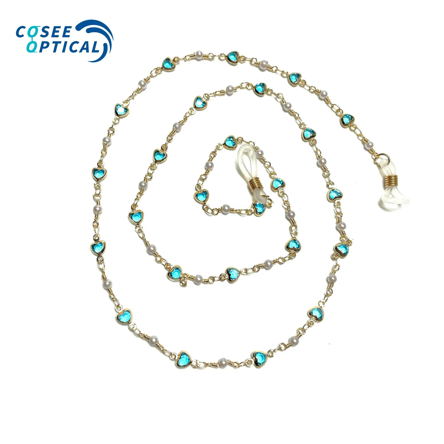 Little Heart Shape Metal Eyeglass Chains Glasses Holder Gold and Silver Plated Beaded Chain for Sunglasses Eyewear