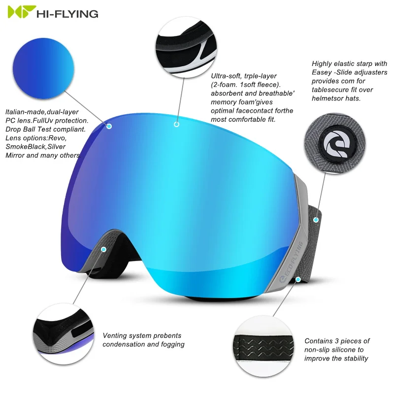 Wind proof private label skiing goggles wholesale fashion snow ski goggles glasses snowboarding goggles