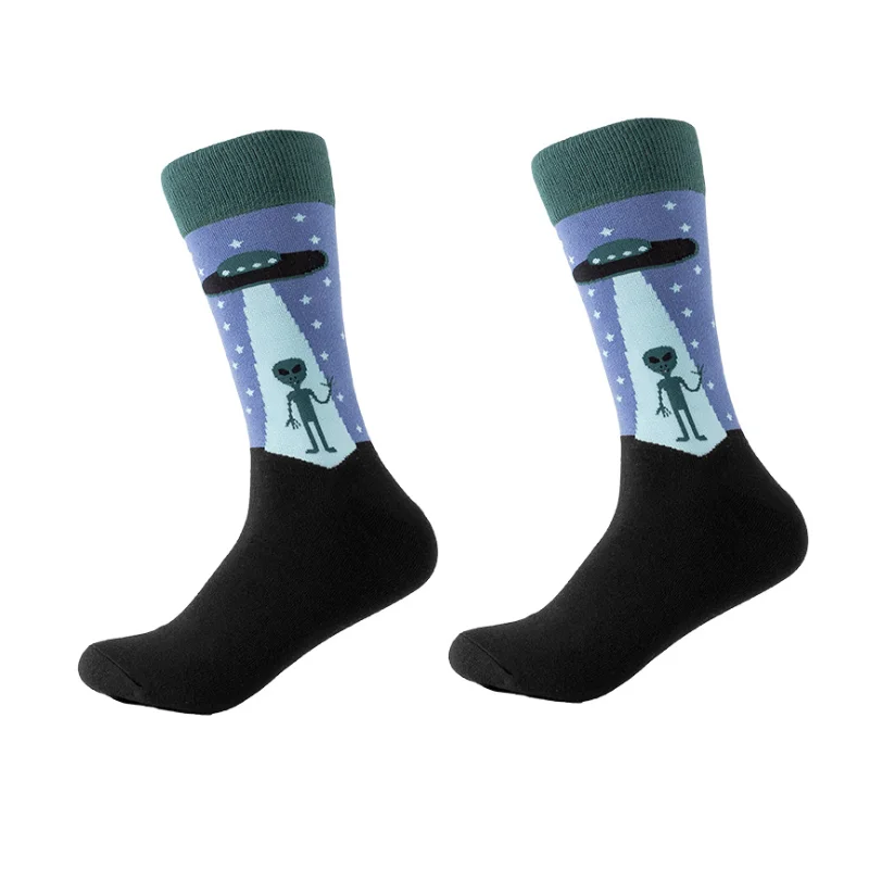  Забавные модные носки Calcetines Personalizado Alien банан Футбол мужские хлопковые индивидуальные логотипы принимают хлопок/бамбуковое