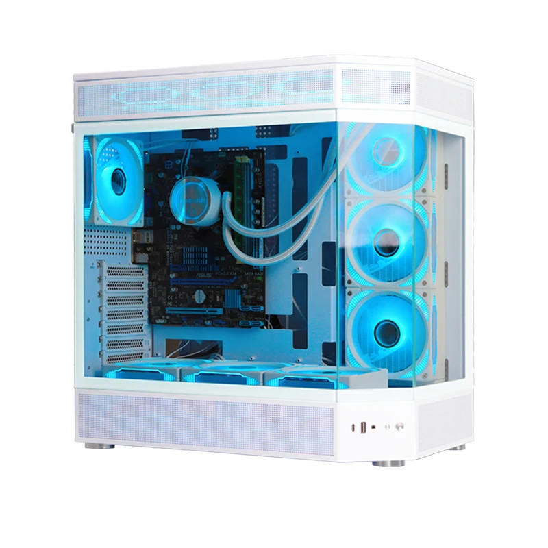 Choiyan High Quality Custom Logo Tempered Glass Gaming PC Case Mid Tower Micro ATX Desktop Computer Cases Towers