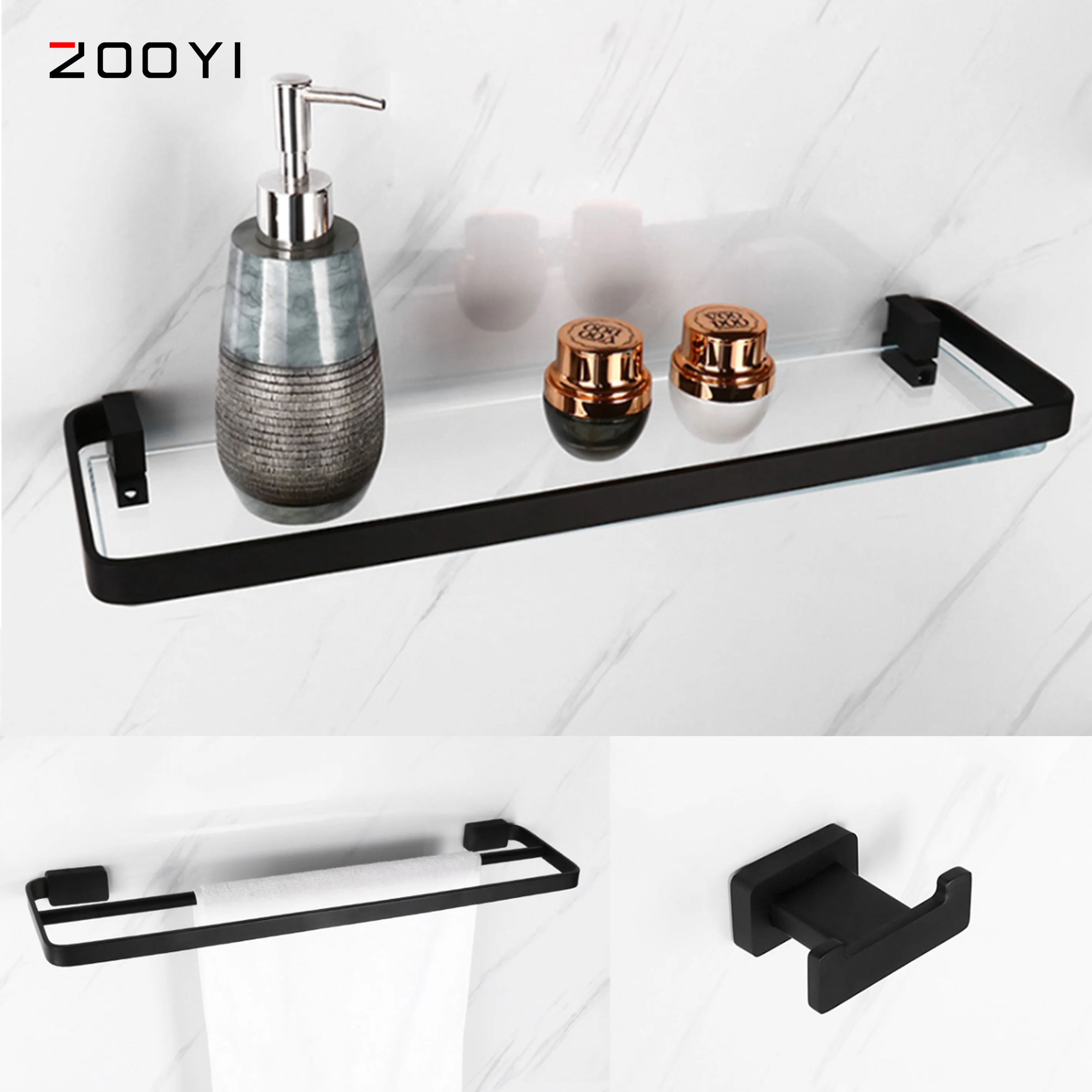 
ZOOYI new design 304 Stainless Steel Bath Hardware Set Factory Wholesale Modern Bathroom Accessories 