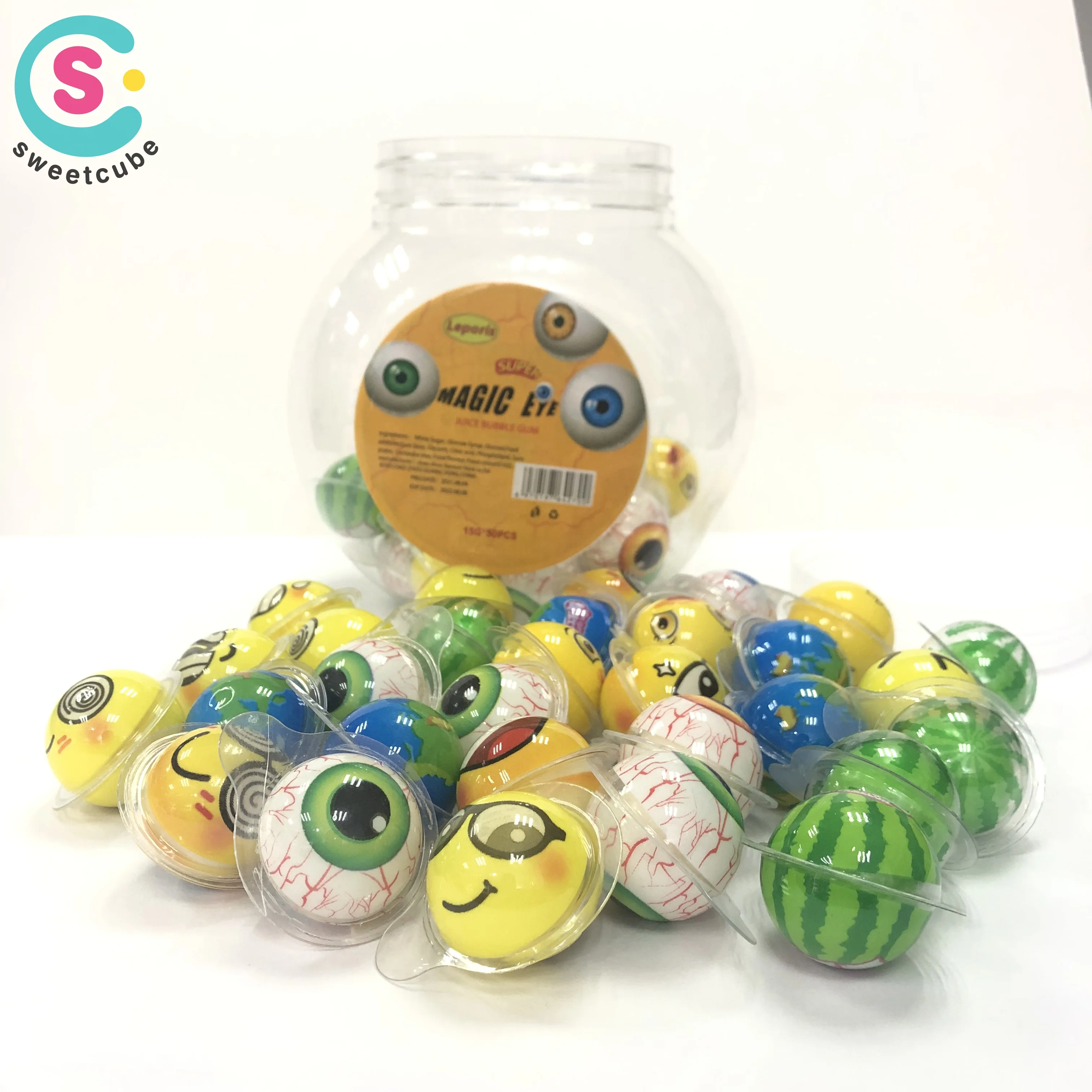 2022 Hotsale Eyeball bubble gum with jame inside Halloween bubble gum candy
