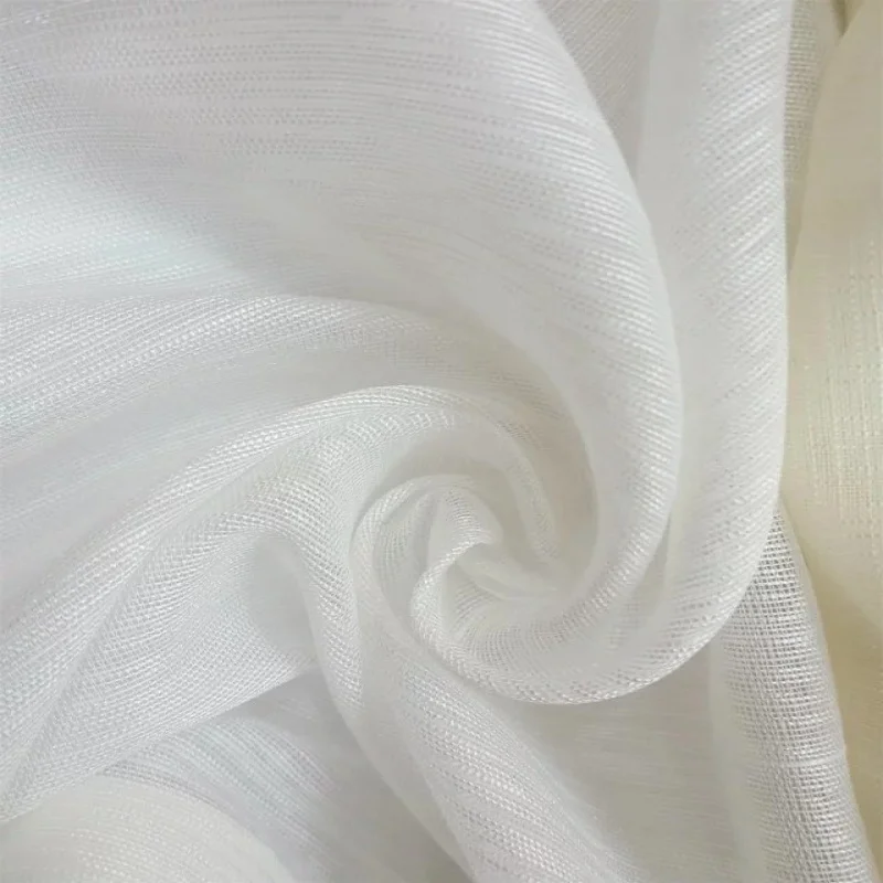Fancy Thick Plain Style Linen Voile Curtain Net Material Fabric for Window Curtain