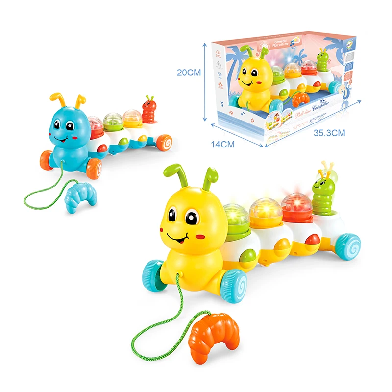 Educational Children Light up Toy musical Pulling Bug Toys for Kids