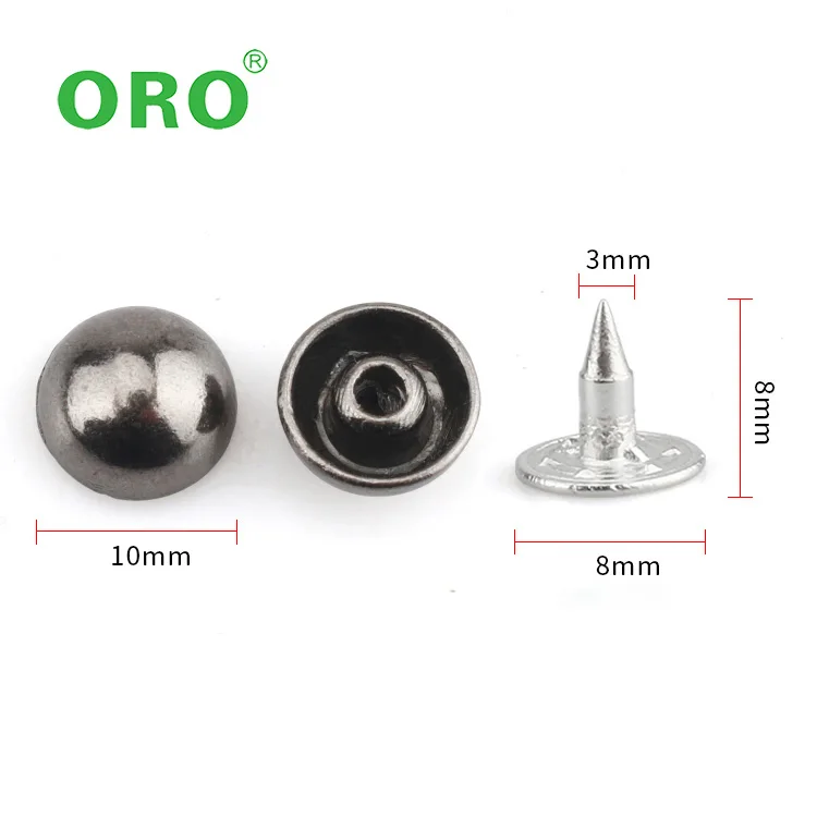 Wholesale Metal Zinc Alloy Garment Accessories Double Cap Round Dome Ball Studs Rivets Garment Rivets
