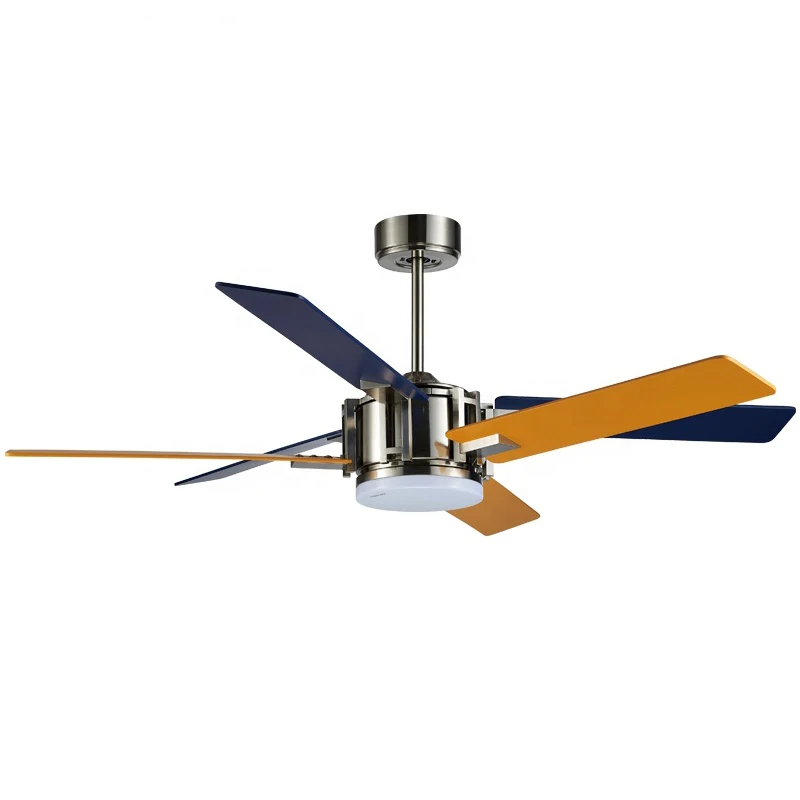 Потолочный вентилятор с контролем температуры 6 лопастями из фанеры для самостоятельной сборки OEM & ODM умный потолочный регулируемой яркостью от