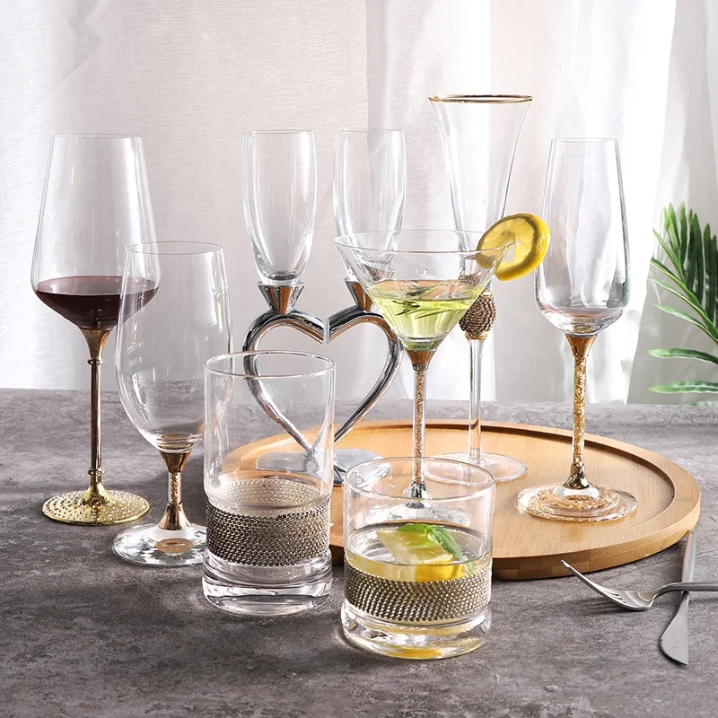 Lead Free Crystal Champagne Glass Gift Promotion Long Stem Glass Goblet High-end Champagne Flute 220ml Glass Drinkware for Party