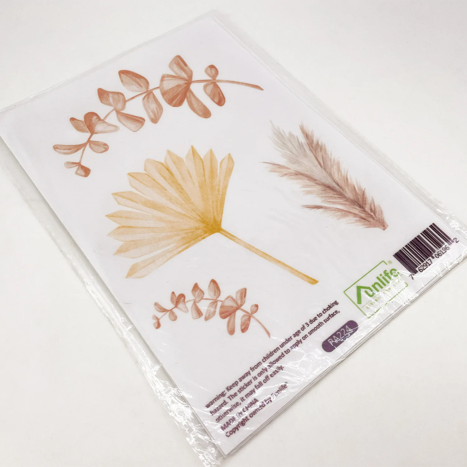 Watercolor  Purple Flowers Elephant Wall Decal Blooming Floral Wall Sticker for Girls Bedroom Wedding Party Decoration