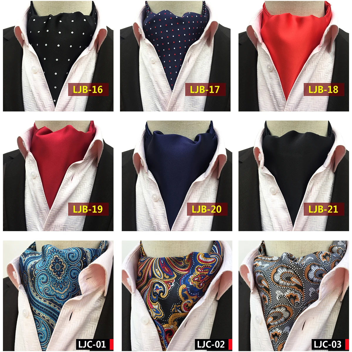 Cravates et Accessoires School Uniforms Custom Silk Ascot Cravat