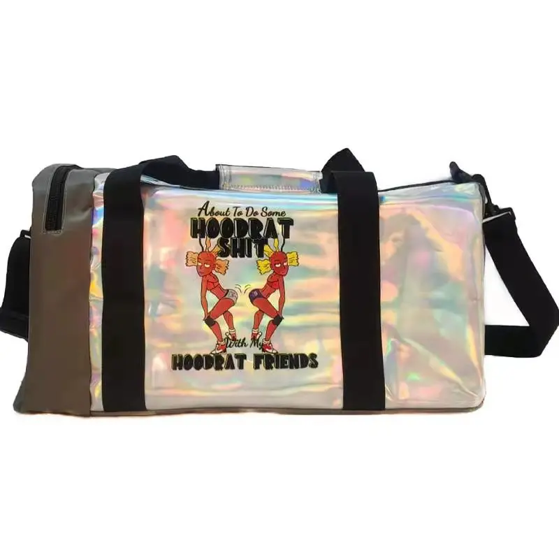 
Travel accessories for outdoor travel bags OEM polyester wholesale gym bag fashionable women sequin travel overnight duffel bag 