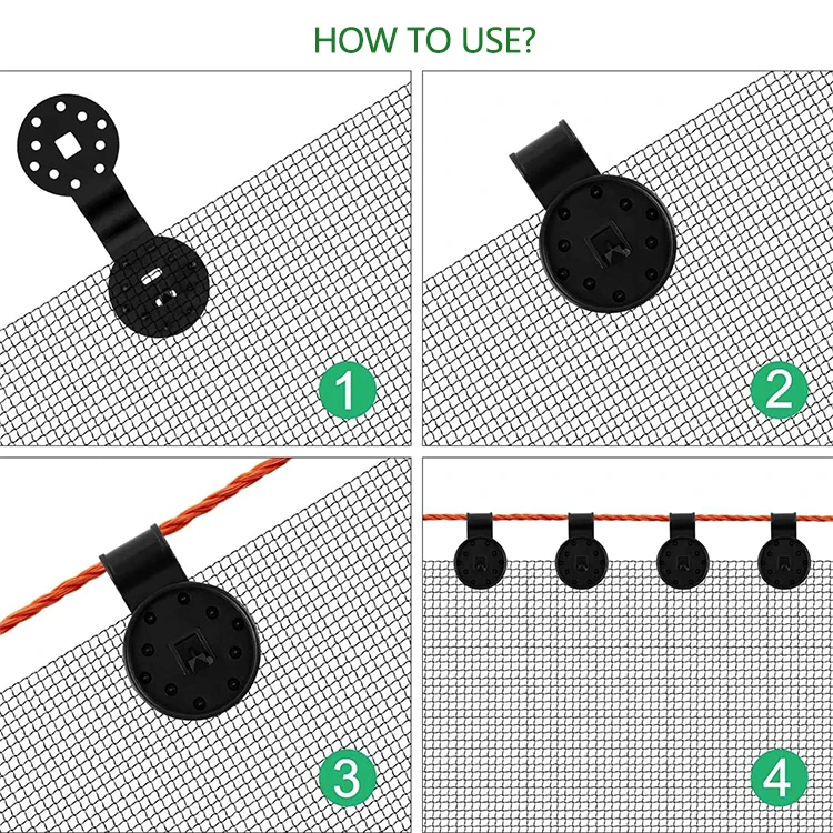 plastic round clips for sun net /orchard net clips/anti bird net clip