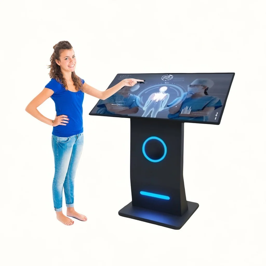 Indoor Self Service Kiosk 43 Inch Android Windows Digital Signage Player Interactive Touch Screen Kiosk Hotel Lobby Airport Park