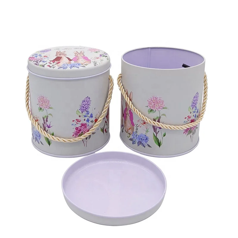 Цилиндрическая жестяная форма для печенья шоколада пищевая высокая круглая банка с ручкой