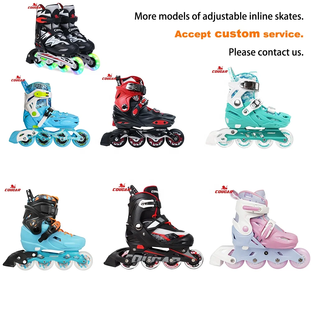 MZS889PS-QS Beginner Lock Wheels Flashing Roller Skates Shoes Boys Girls COUGAR Kids Skates