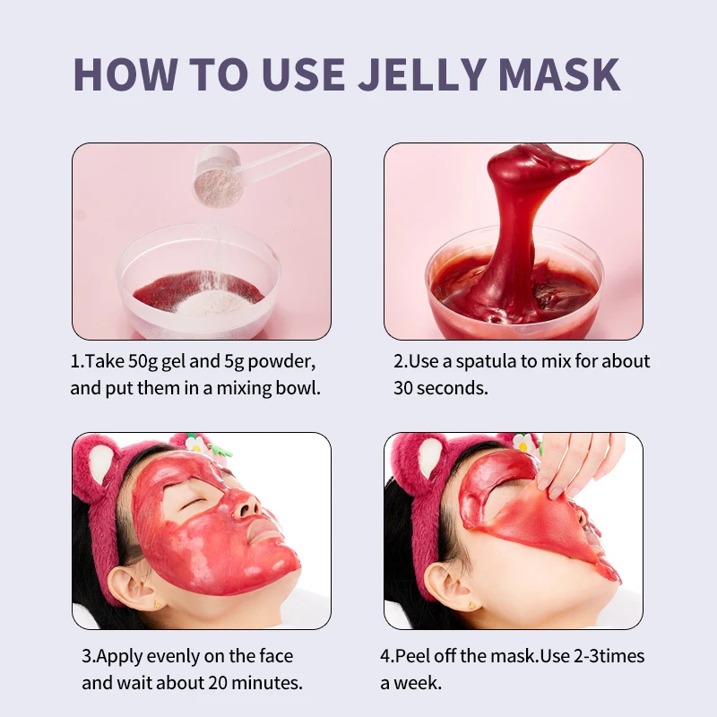 Antioxidant & Pore Shrinking Natural Seaweed Jelly Mask Powder for Face Wholesale Premium Rubber Mask Spa Set