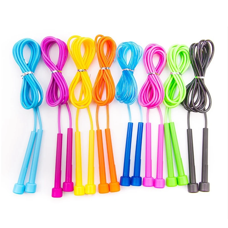 Custom Wholesale Boxing Fitness Kids Children Adults Plastic Handle PVC Coated Steel Wire Adjustable Speed Skipping Jump Ropes