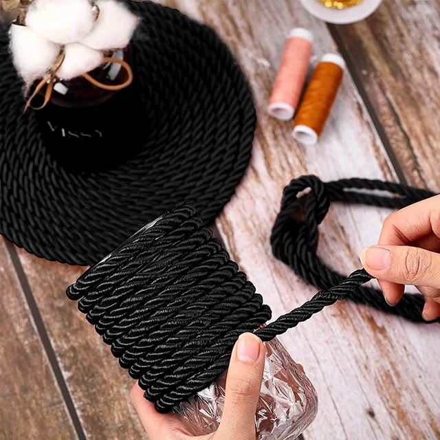 SW 5mm/8mm Decorative Solid Braided Twisted Ropes Silk Rope Twine Cord Rope String Thread Shiny Cord Satin Twine