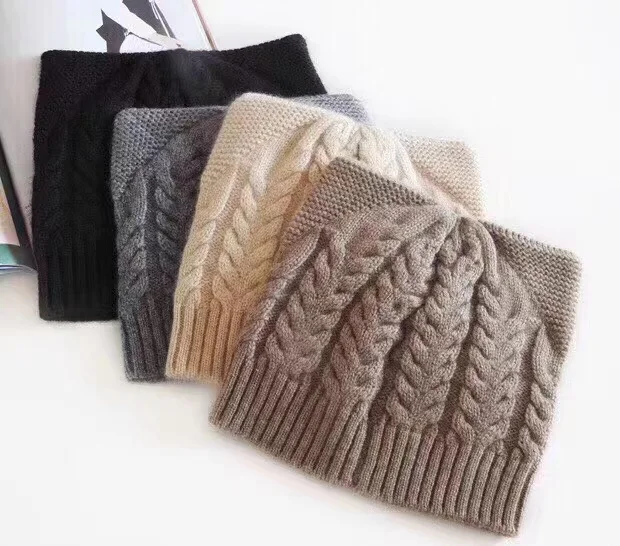 100% Cashmere Winter Hats Knitted Fashion Hat With Cat Ear Female Hats