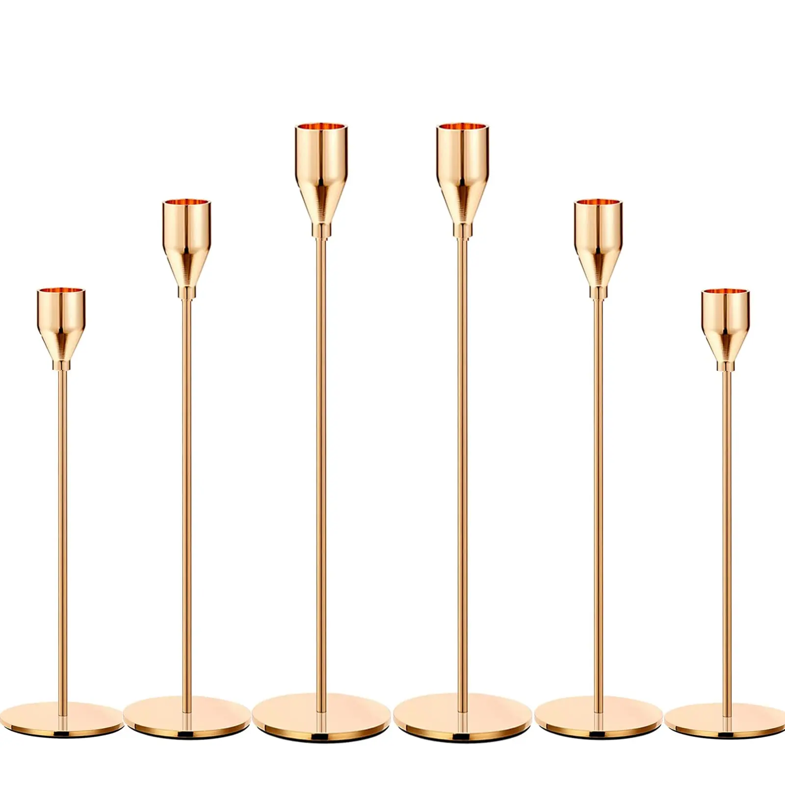 Custom Modern Gold Iron Taper Candle Holder Table Centerpieces Candle Stand Candle Stick Holder for Wedding Dining Decoration