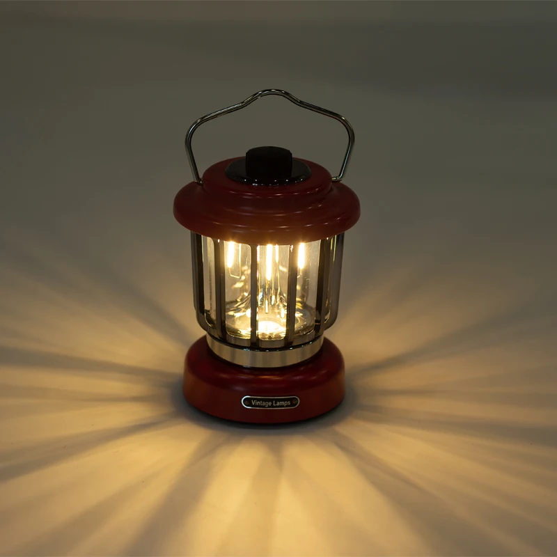 Dim able Outdoor Indoor Night Light Camping Lamp Retro Antique Copper Lanterns