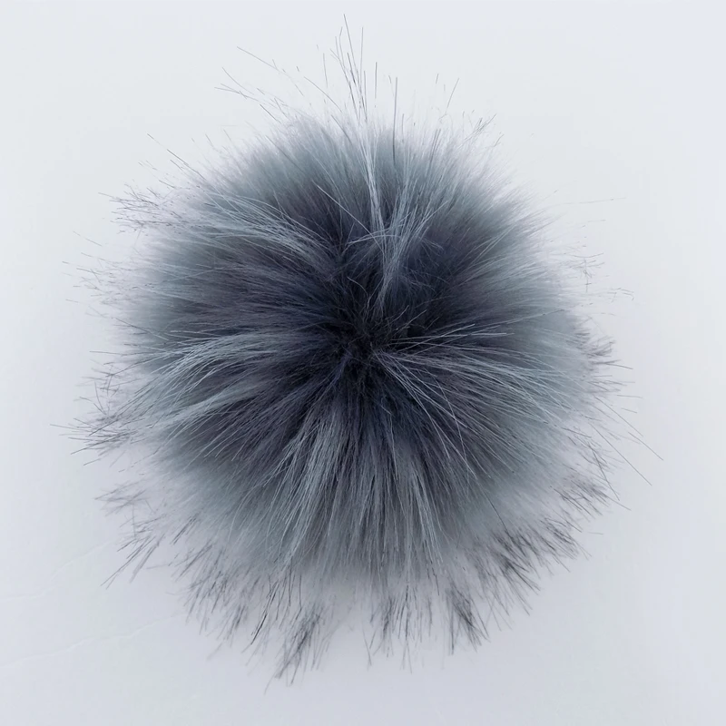 Factory wholesale fake fox fur pompom or faux raccoon fur pom pom ball with snap