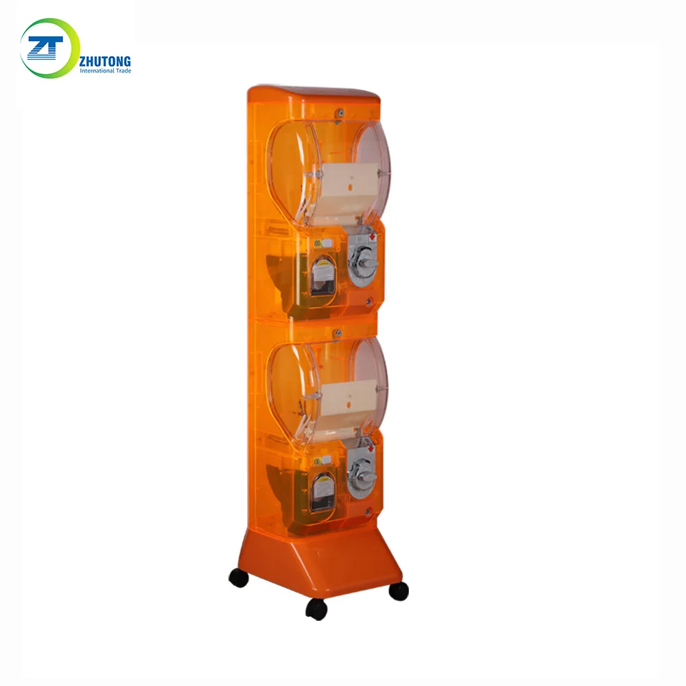 Cheap Price two layer gumball gashapon toy capsule vending machine automatic crystal funny capsule toy vending machine