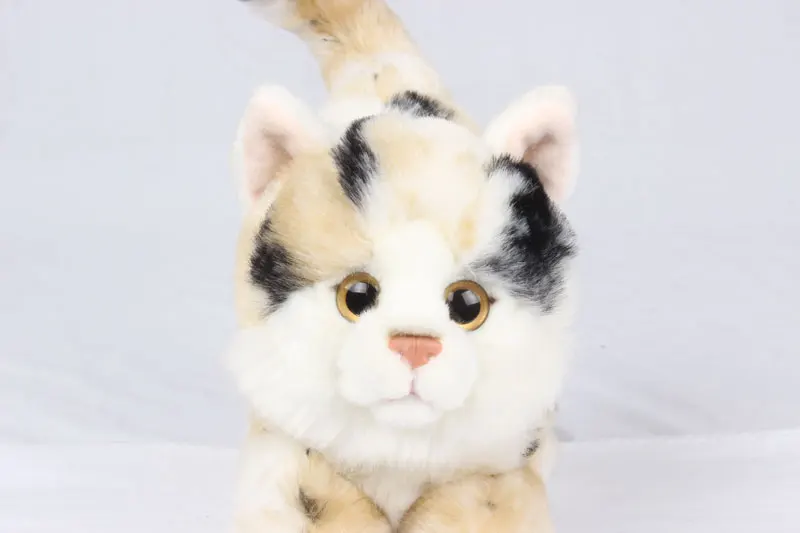 Stuffed Animals Handmade Realistic Black Cat Plush Companion Pet Gifts Organic Cotton Stuffed Toys For Baby