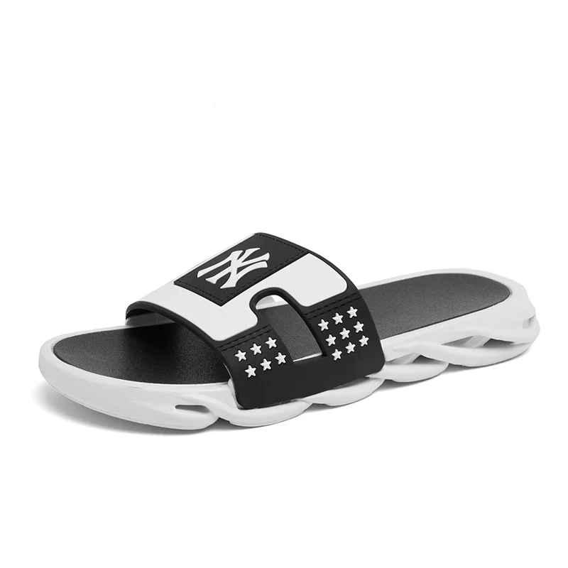 
The Fine Quality WTR Fashion Summer Rubber Black Gray Bedroom Custom Slippers 