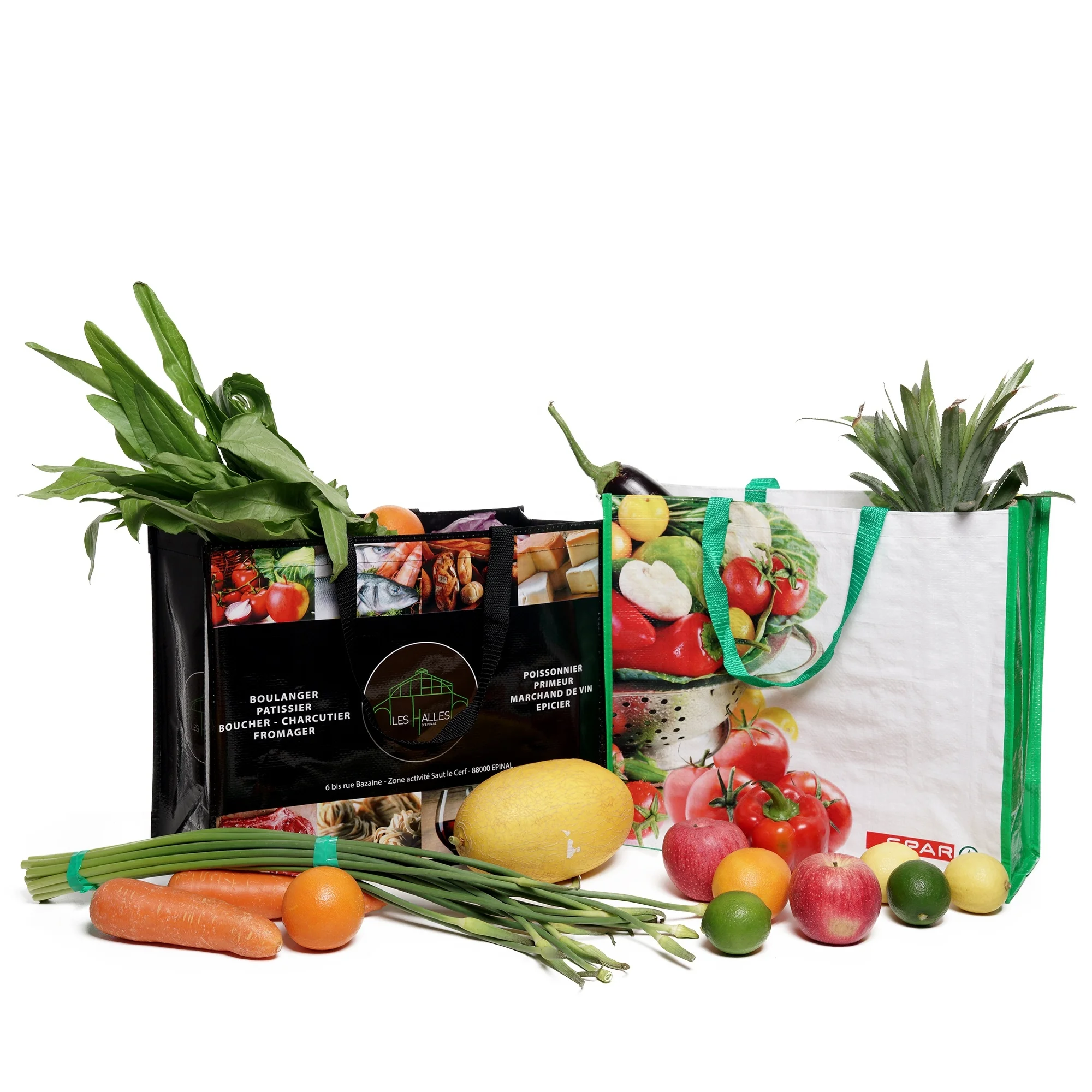 SPAR supermarket cheap reusable recycled pp woven foldable shopping bag