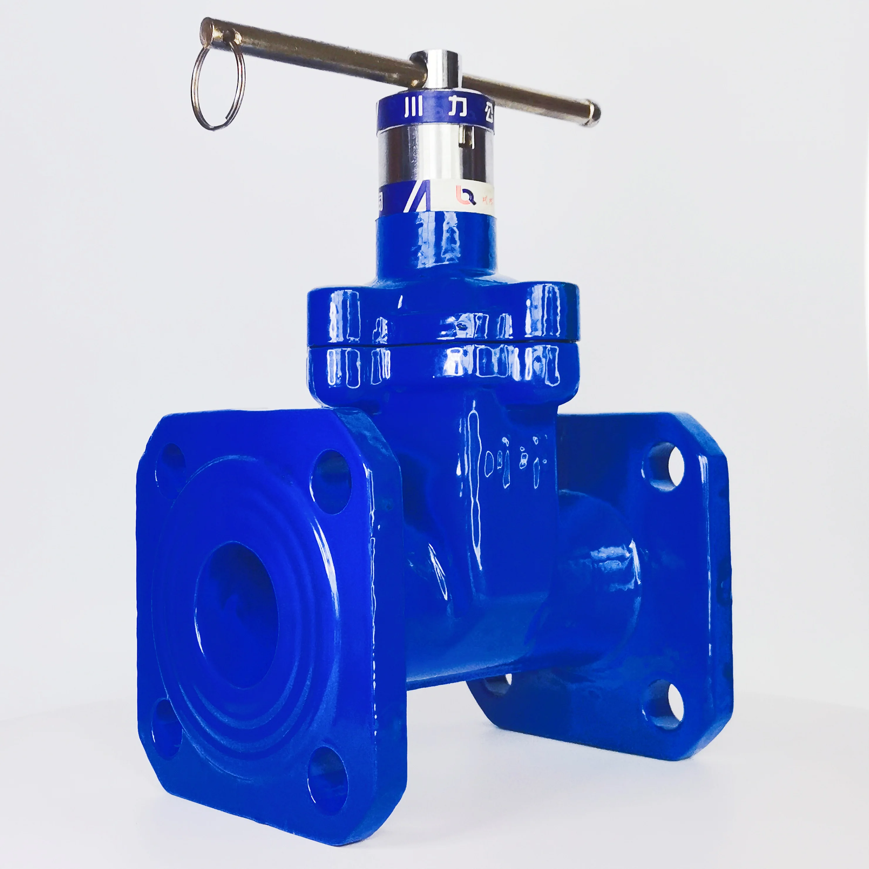Smart valve soft sealing water valve ductile iron with lock head and opened by professional tools in front of the meter