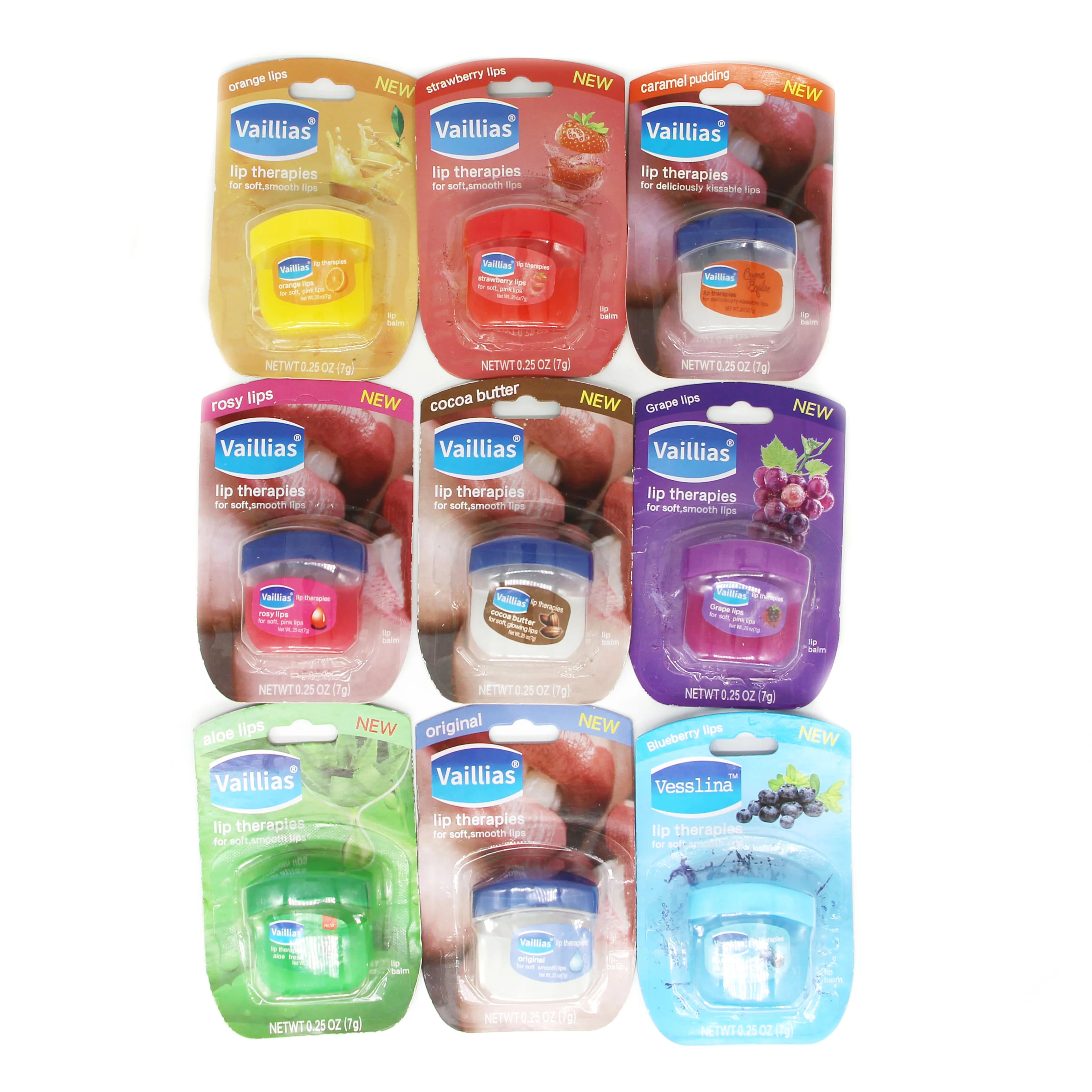 SY8001 a Hydrating Lip Therapies 0.25 oz Caramel Pudding Flavor White Balm Blister Packaging for Dry Cracked Lips